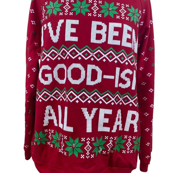 Freeze Women's Red Christmas Sweater "Ive Been Good-Ish" Large - New - Picture 4 of 10